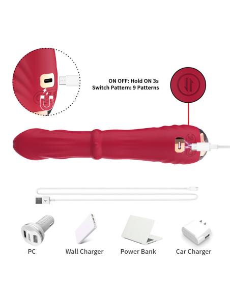 Armony - dildo vibrador estimulador punto a termoajustable rojo