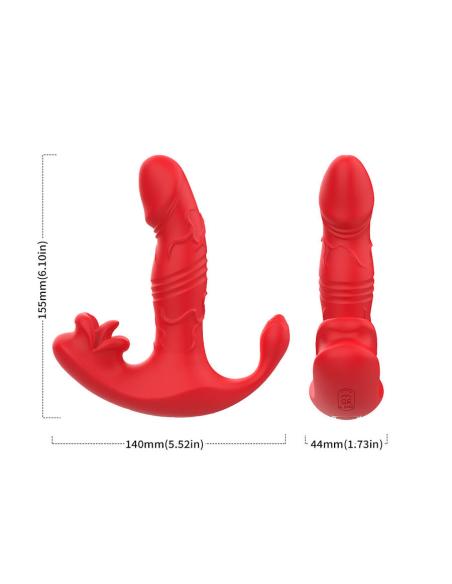 Armony - vibrador anal panty estimulador punto c y g control remoto rojo