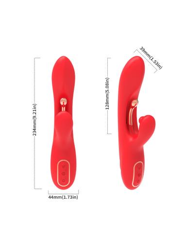 Armony - vibrador estimulador punto g y clítoris con lengua oscilante rojo