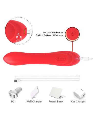Armony - vibrador estimulador punto g y clítoris con lengua oscilante rojo