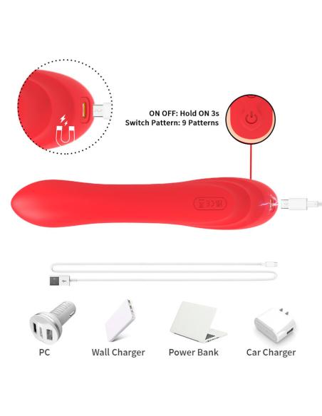 Armony - vibrador estimulador punto g y clítoris con lengua oscilante rojo