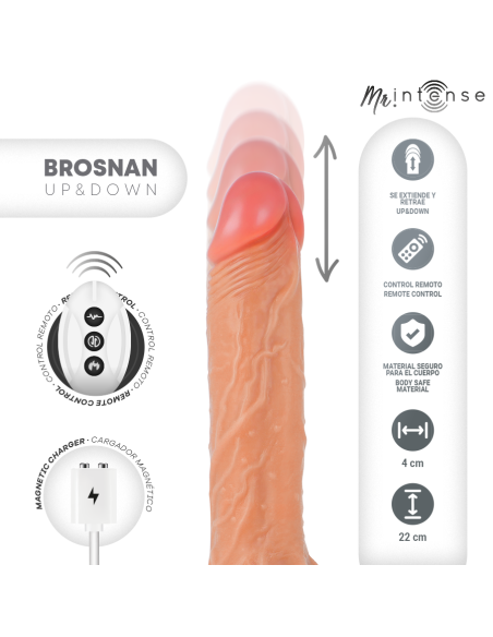 Mr intense - brosnan realístico multifunción con vibración up and down control remoto 22 cm -o- 4 cm
