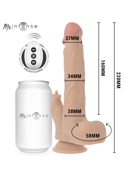 Mr intense - redford realístico multifunción con vibración, rotacion y up and down control remoto 23 cm -o- 3.5 cm