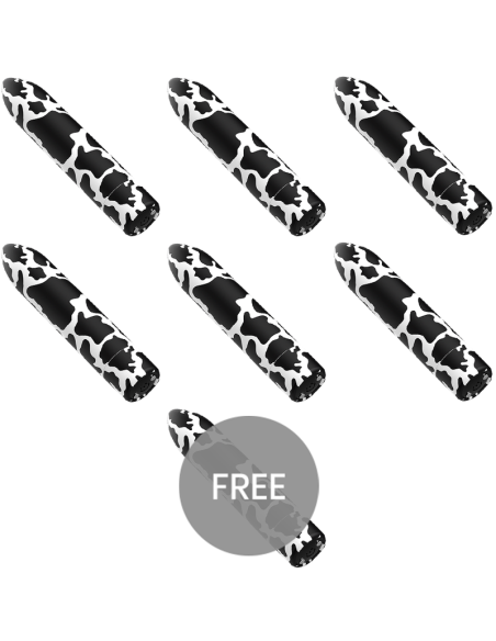 Custom bullets - bala recargable cow 10 intensidades 6 + 1 gratis