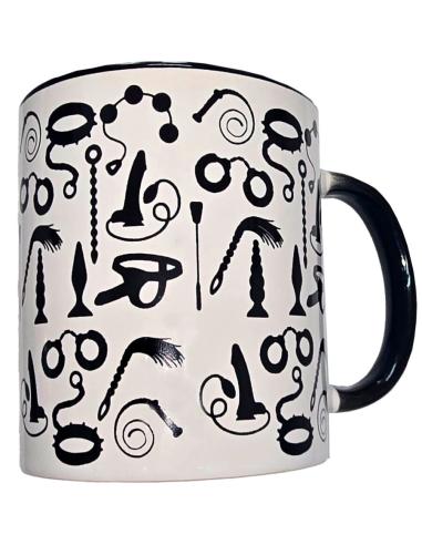 Diablo picante - taza blanca bondage & asa negra 370 ml