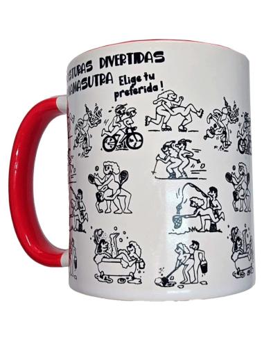 Diablo picante - taza blanca posturas kamasutra & asa roja 370 ml