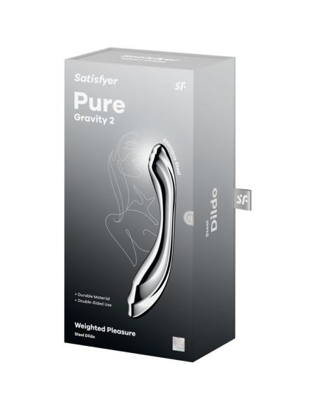 Satisfyer - pure gravity 2 dildo acero inoxidable doble uso