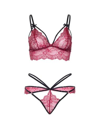 Leg avenue - set sujetador + tanga burdeos