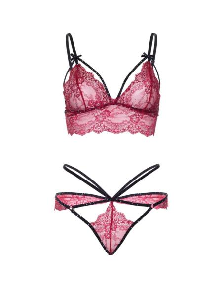Leg avenue - set sujetador + tanga burdeos