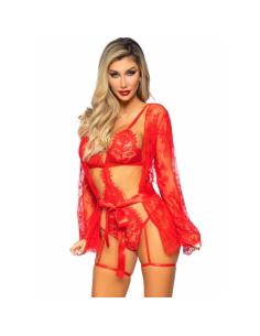 Leg avenue - set body + bata de liguero rojo 2