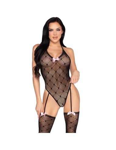 Leg avenue - 89360 body con liguero y espalda abierta negro - talla única
