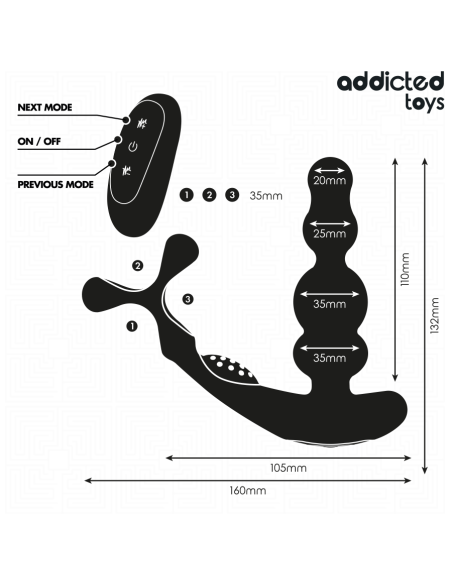 Addicted toys - masajeador prostático rotatorio control remoto