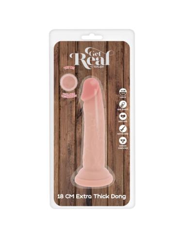 Get real - dildo deluxe dong grueso de doble densidad tpe 18 cm