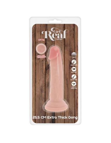Get real - dildo deluxe dong grueso de doble densidad tpe 25.5 cm