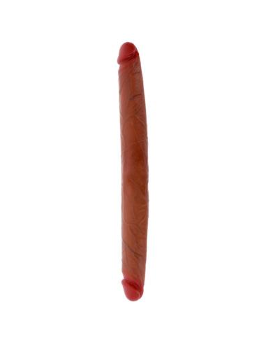Get real - dildo doble dong de silicona caramelo 40 cm