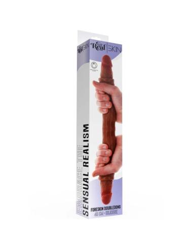 Get real - dildo doble dong de silicona caramelo 40 cm