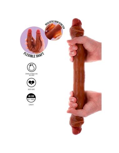 Get real - dildo doble dong de silicona caramelo 46 cm