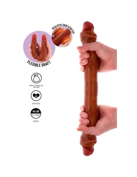 Get real - dildo doble dong de silicona caramelo 46 cm