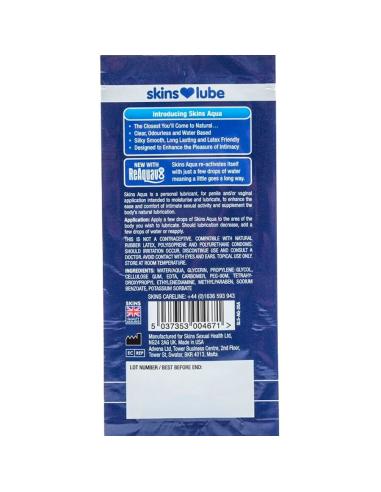 Skins - aqua lubricante base de agua monodosis 5 ml