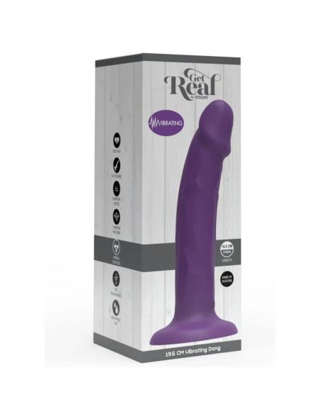 Get real - dildo realista vibrador de silicona morado 19.5 cm