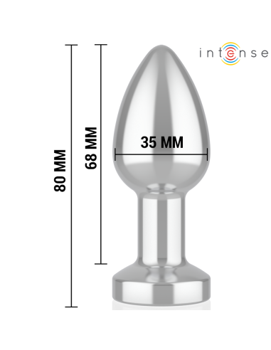 Intense - plug anal de metal vibrador con luces led y control remoto - talla s
