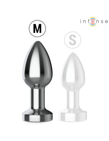 Intense - plug anal de metal vibrador con luces led y control remoto - talla m