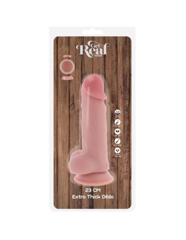Get real - pene realístico deluxe con testículos extra grueso 23 cm