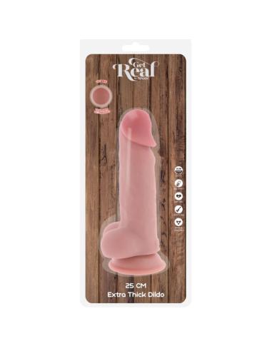 Get real - pene realístico deluxe con testículos extra grueso 25 cm