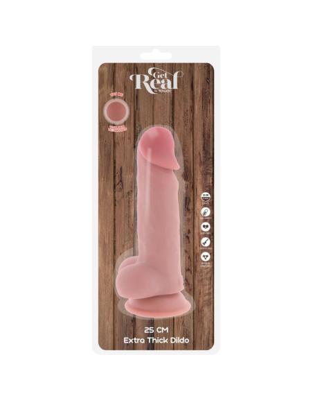 Get real - pene realístico deluxe con testículos extra grueso 25 cm
