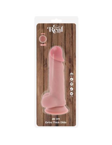 Get real - pene realístico deluxe con testículos extra grueso 28 cm