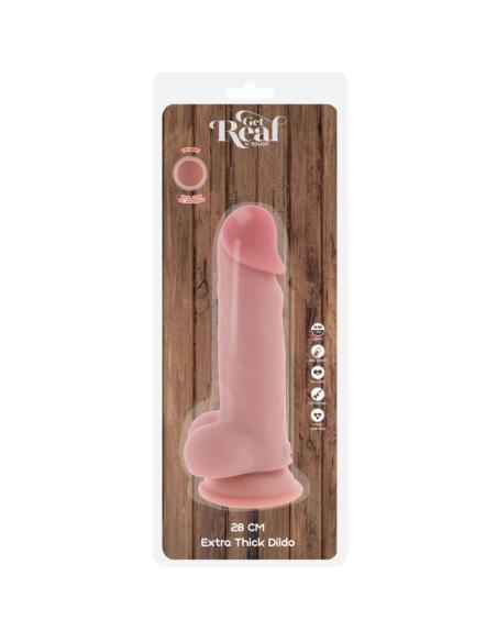 Get real - pene realístico deluxe con testículos extra grueso 28 cm