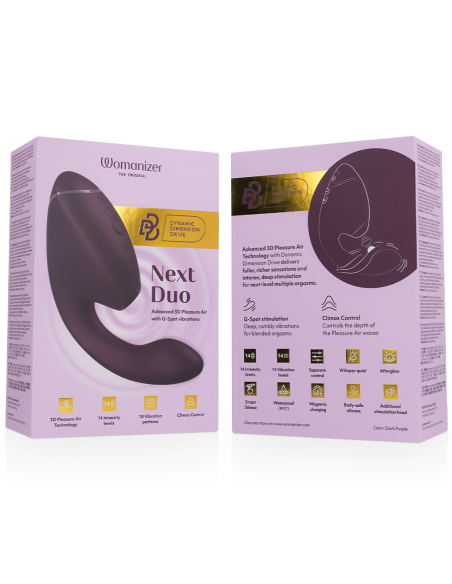 Womanizer - duo next estimulador vibrador dual clítoris & punto·g morado