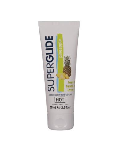 Hot - superglide lubricante comestible base agua piña 75 ml