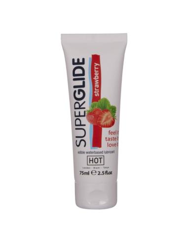 Hot - superglide lubricante comestible base agua fresa 75 ml