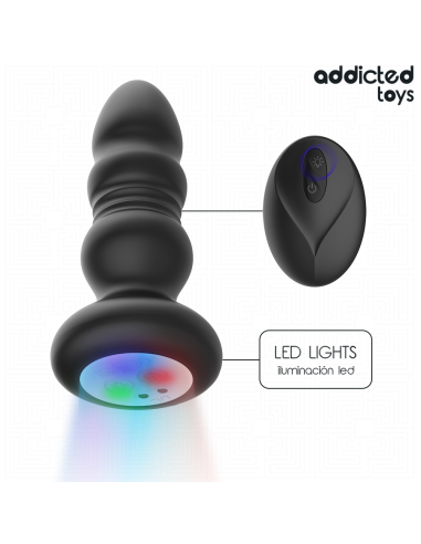 Addicted toys - plug anal vibrador thrusting y luz led control remoto