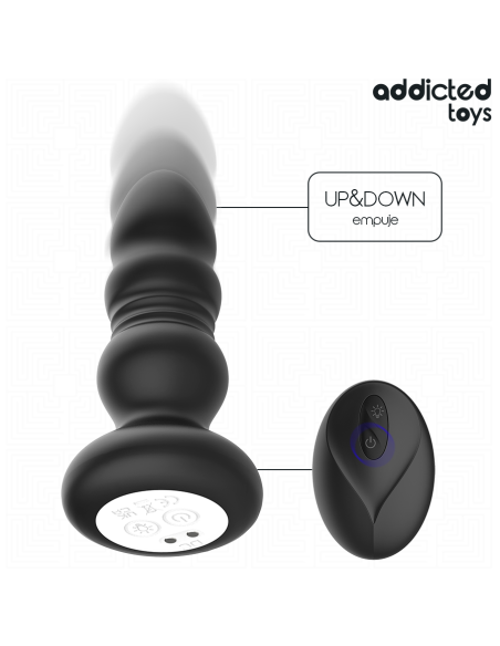 Addicted toys - plug anal vibrador thrusting y luz led control remoto