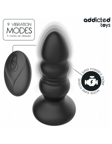 Addicted toys - plug anal vibrador thrusting y luz led control remoto