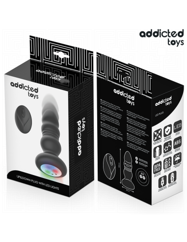 Addicted toys - plug anal vibrador thrusting y luz led control remoto