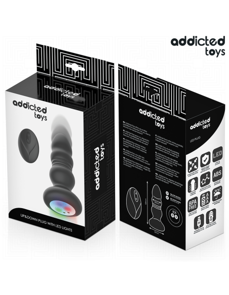 Addicted toys - plug anal vibrador thrusting y luz led control remoto