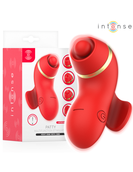 Intense - patty estimulador con 4 cabezales, succión, tapping, tickling y licking