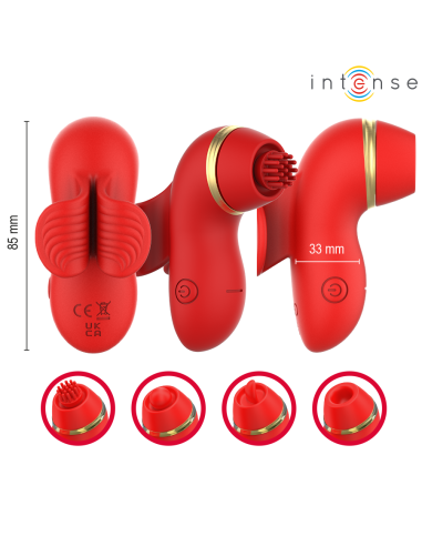 Intense - patty estimulador con 4 cabezales, succión, tapping, tickling y licking