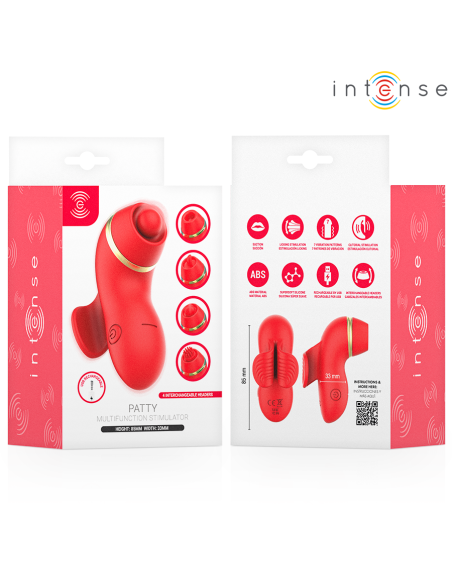 Intense - patty estimulador con 4 cabezales, succión, tapping, tickling y licking