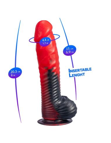 Silexd - devil dildo fantasy silicona liquida termoreactivo rojo negro 20.3 cm