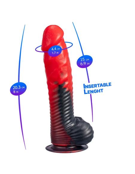 Silexd - devil dildo fantasy silicona liquida termoreactivo rojo negro 20.3 cm