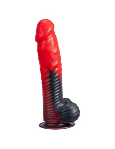 Silexd - devil dildo fantasy silicona liquida termoreactivo rojo negro 20.3 cm