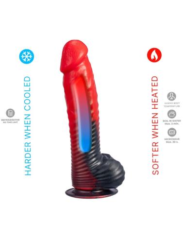 Silexd - devil dildo fantasy silicona liquida termoreactivo rojo negro 20.3 cm