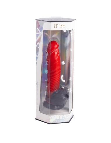 Silexd - devil dildo fantasy silicona liquida termoreactivo rojo negro 20.3 cm