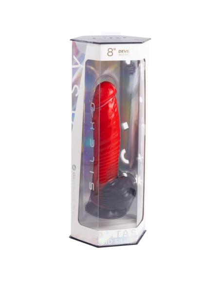 Silexd - devil dildo fantasy silicona liquida termoreactivo rojo negro 20.3 cm