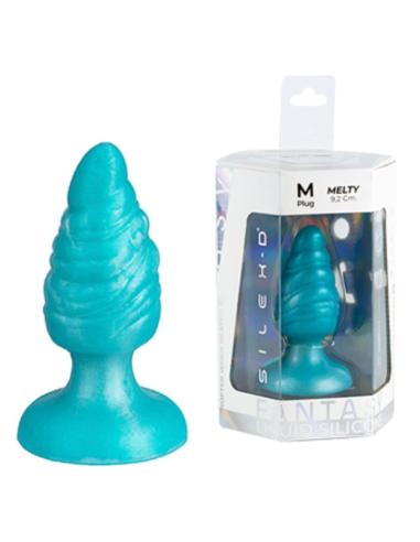 Silexd - melty plug anal fantasy silicona liquida termoreactivo azul celeste 9.2 cm