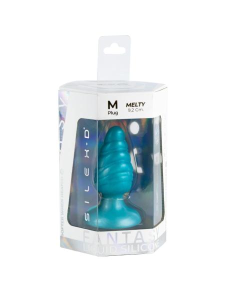 Silexd - melty plug anal fantasy silicona liquida termoreactivo azul celeste 9.2 cm